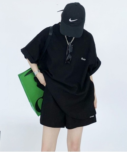 NEW GENTLEMAN(ニュージェントルマン)の「【2点SET】ジュール ワッフル セットアップ T&ショーツ(Tシャツ/カットソー・レディース・チャコールグレー/ブラック/グレイッシュベージュ/サックスブルー・M/L/XL)」の16枚目の写真