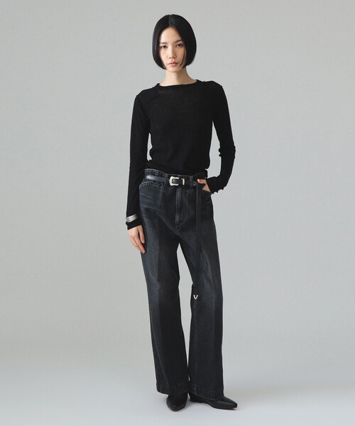 Lee(リー)の「【別注】Lee × maturely / フリスコ パンツ(デニムパンツ・レディース・インディゴブルー/ブラック・MEDIUM/SMALL)」の3枚目の写真
