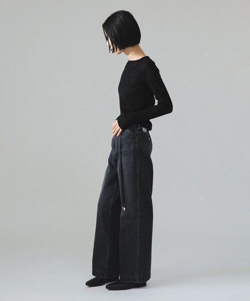 Lee(リー)の「【別注】Lee × maturely / フリスコ パンツ(デニムパンツ・レディース・インディゴブルー/ブラック・MEDIUM/SMALL)」の4枚目の写真
