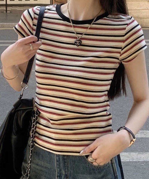 Flugge(フラッジー)の「マルチボーダーミニT(Tシャツ/カットソー・レディース・レッド/ブルー・LARGE/MEDIUM)」の18枚目の写真