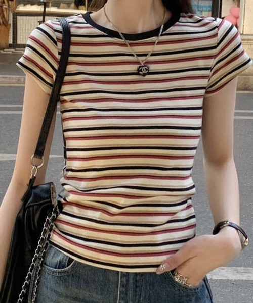 Flugge(フラッジー)の「マルチボーダーミニT(Tシャツ/カットソー・レディース・レッド/ブルー・LARGE/MEDIUM)」の19枚目の写真