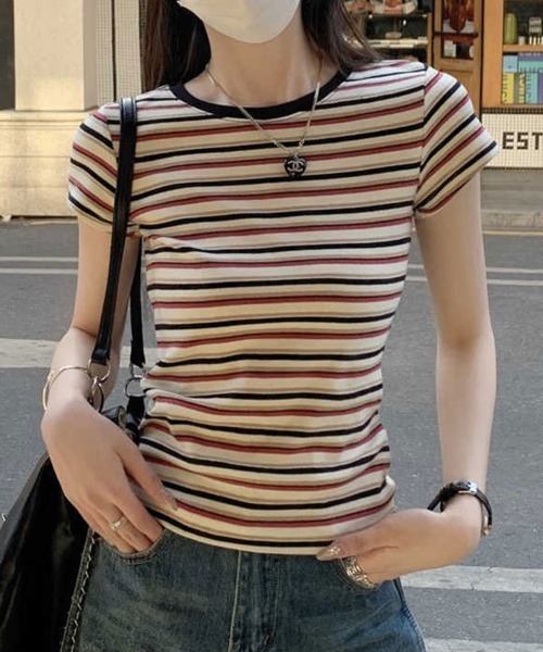 Flugge(フラッジー)の「マルチボーダーミニT(Tシャツ/カットソー・レディース・レッド/ブルー・LARGE/MEDIUM)」の20枚目の写真