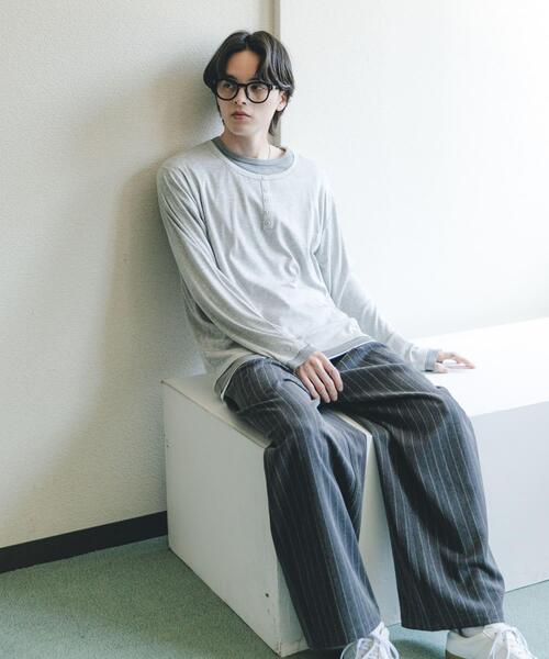 フェイクレイヤードロングTシャツ（Tシャツ/カットソー）｜SENSE OF