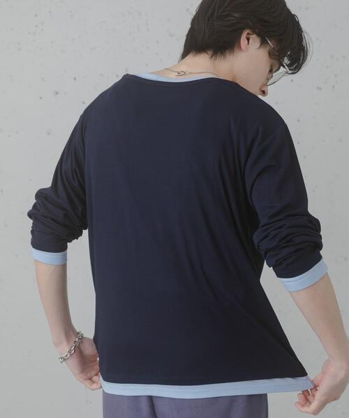 Naptime. フェイクレイヤードLONG T-SHIRTS- +ショッパー フェイクレイヤードロングTシャツ（Tシャツ/カットソー）｜SENSE OF