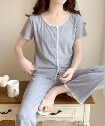 LAC-VERT（ラック・ヴェール）の「【2点セット】半袖メローパジャマ（ルームウェア/パジャマ）」