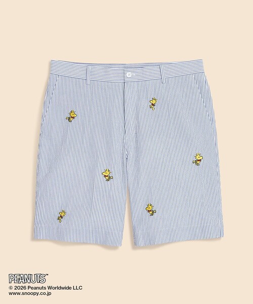 BROOKS BROTHERS(ブルックスブラザーズ)の「Brooks Brothers × PEANUTS シアサッカー ウッドストックエンブロイダリー ショーツ(その他パンツ・メンズ・ブルー・30inch/32inch/34inch/36inch)」の1枚目の写真