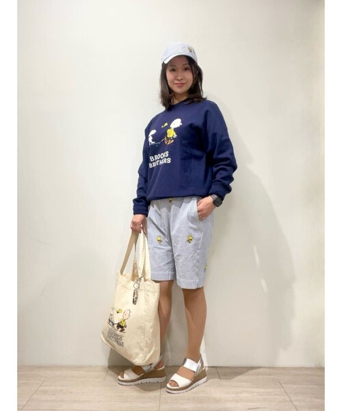 BROOKS BROTHERS(ブルックスブラザーズ)の「Brooks Brothers × PEANUTS シアサッカー ウッドストックエンブロイダリー ショーツ(その他パンツ・メンズ・ブルー・30inch/32inch/34inch/36inch)」の4枚目の写真
