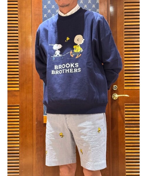 BROOKS BROTHERS(ブルックスブラザーズ)の「Brooks Brothers × PEANUTS シアサッカー ウッドストックエンブロイダリー ショーツ(その他パンツ・メンズ・ブルー・30inch/32inch/34inch/36inch)」の7枚目の写真