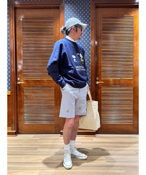 BROOKS BROTHERS(ブルックスブラザーズ)の「Brooks Brothers × PEANUTS シアサッカー ウッドストックエンブロイダリー ショーツ(その他パンツ・メンズ・ブルー・30inch/32inch/34inch/36inch)」の10枚目の写真