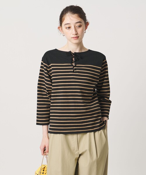 TICCA(ティッカ)の「【別注】<TICCA>ボーダー バック レースアップ カットソー ‐united LOVE project 2026(Tシャツ/カットソー・レディース・ブラック・FREE)」の6枚目の写真