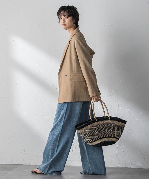 MAYSON GREY(メイソングレイ)の「ヴィンテージメッシュダブルブレストジャケット(その他アウター・レディース・キャメル/ブラック/オフホワイト・M)」の9枚目の写真