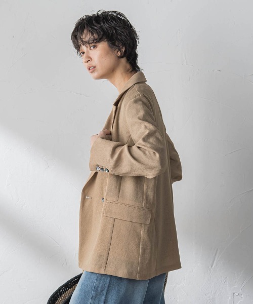 MAYSON GREY(メイソングレイ)の「ヴィンテージメッシュダブルブレストジャケット(その他アウター・レディース・キャメル/ブラック/オフホワイト・M)」の5枚目の写真
