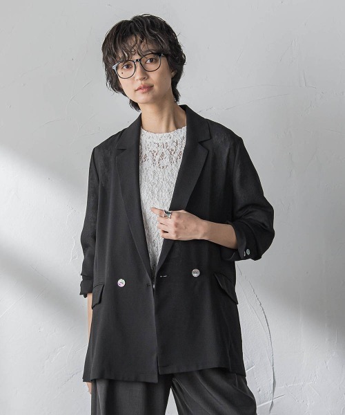 MAYSON GREY(メイソングレイ)の「ヴィンテージメッシュダブルブレストジャケット(その他アウター・レディース・キャメル/ブラック/オフホワイト・M)」の13枚目の写真