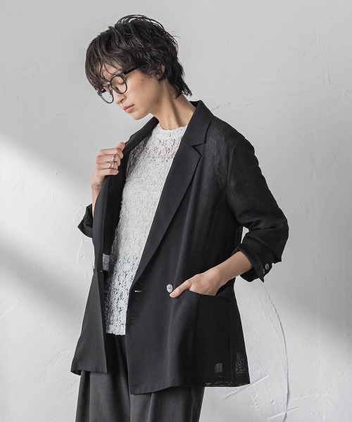 MAYSON GREY(メイソングレイ)の「ヴィンテージメッシュダブルブレストジャケット(その他アウター・レディース・キャメル/ブラック/オフホワイト・M)」の14枚目の写真