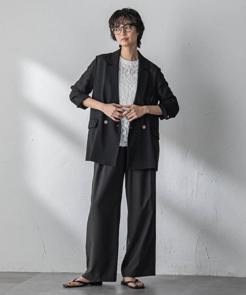 MAYSON GREY(メイソングレイ)の「ヴィンテージメッシュダブルブレストジャケット(その他アウター・レディース・キャメル/ブラック/オフホワイト・M)」の20枚目の写真