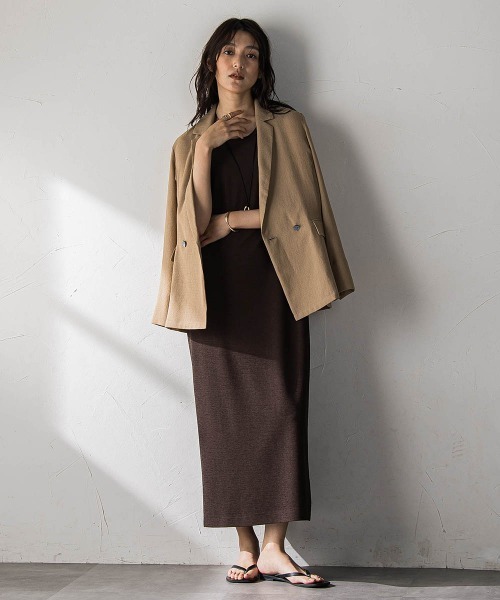 MAYSON GREY(メイソングレイ)の「ヴィンテージメッシュダブルブレストジャケット(その他アウター・レディース・キャメル/ブラック/オフホワイト・M)」の11枚目の写真