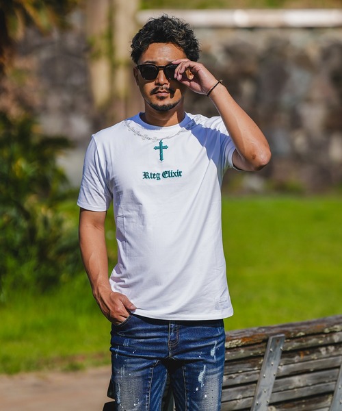 adamsJUGGLER(アダムスジャグラー)の「RTEG M.Tネックレスティー(Tシャツ/カットソー・メンズ・ホワイト/ブラック・XL/L/M/S/XXL)」の2枚目の写真
