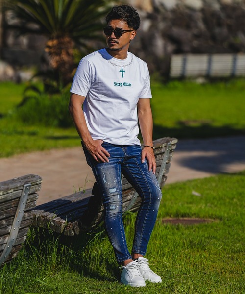 adamsJUGGLER(アダムスジャグラー)の「RTEG M.Tネックレスティー(Tシャツ/カットソー・メンズ・ホワイト/ブラック・XL/L/M/S/XXL)」の7枚目の写真