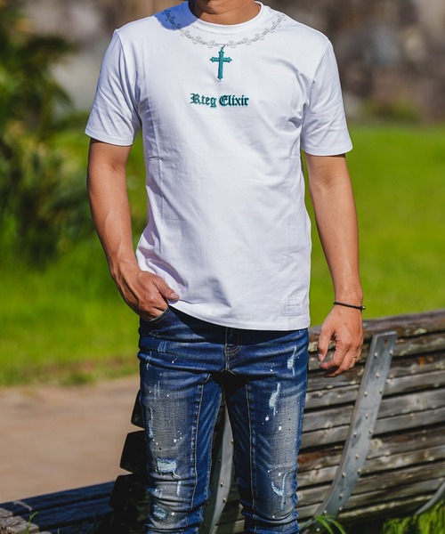 adamsJUGGLER(アダムスジャグラー)の「RTEG M.Tネックレスティー(Tシャツ/カットソー・メンズ・ホワイト/ブラック・XL/L/M/S/XXL)」の14枚目の写真
