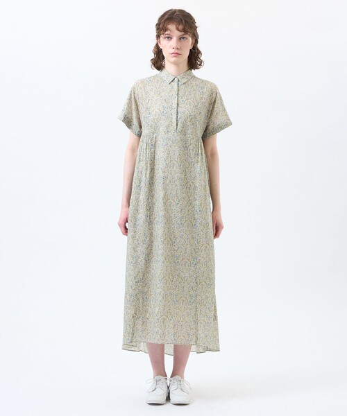 MACKINTOSH PHILOSOPHY（ﾏｯｷﾝﾄｯｼｭ ﾌｨﾛｿﾌｨｰ）の「Snowblue Garden サイドギャザーワンピース（ワンピース・レディース・ブルー系その他3/ベージュ系その他・36/38）」の5枚目の写真