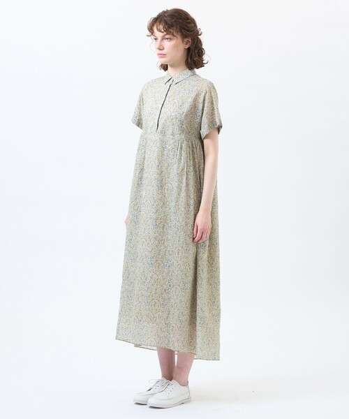 MACKINTOSH PHILOSOPHY（ﾏｯｷﾝﾄｯｼｭ ﾌｨﾛｿﾌｨｰ）の「Snowblue Garden サイドギャザーワンピース（ワンピース・レディース・ブルー系その他3/ベージュ系その他・36/38）」の6枚目の写真