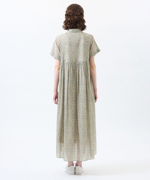 MACKINTOSH PHILOSOPHY（ﾏｯｷﾝﾄｯｼｭ ﾌｨﾛｿﾌｨｰ）の「Snowblue Garden サイドギャザーワンピース（ワンピース・レディース・ブルー系その他3/ベージュ系その他・36/38）」の7枚目の写真