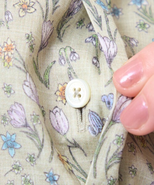 MACKINTOSH PHILOSOPHY（ﾏｯｷﾝﾄｯｼｭ ﾌｨﾛｿﾌｨｰ）の「Snowblue Garden サイドギャザーワンピース（ワンピース・レディース・ブルー系その他3/ベージュ系その他・36/38）」の9枚目の写真