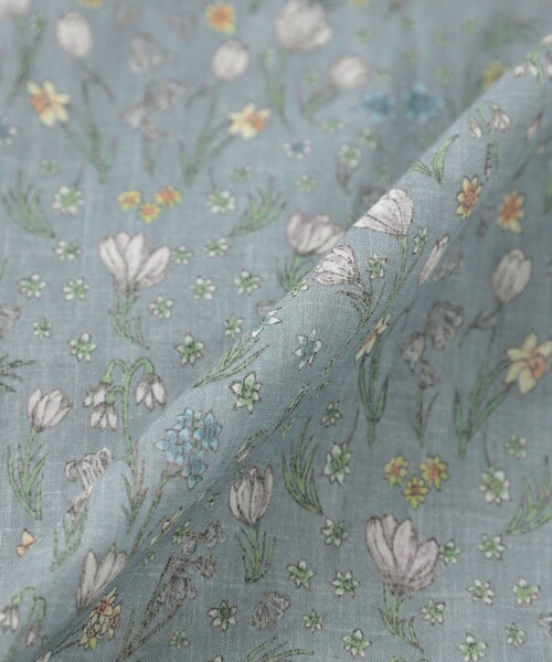 MACKINTOSH PHILOSOPHY（ﾏｯｷﾝﾄｯｼｭ ﾌｨﾛｿﾌｨｰ）の「Snowblue Garden サイドギャザーワンピース（ワンピース・レディース・ブルー系その他3/ベージュ系その他・36/38）」の10枚目の写真