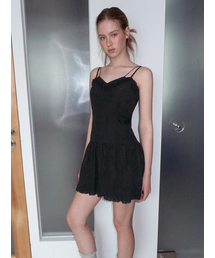 Double Slip Punching Dress, Black