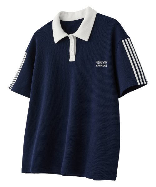 RAIMENT(レイメント)の「エッセンシャルトラックワッフルカラー半袖Tシャツ_ネイビー(ポロシャツ・メンズ・その他・SMALL/MEDIUM/LARGE/X-LARGE)」の2枚目の写真