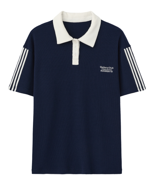 RAIMENT(レイメント)の「エッセンシャルトラックワッフルカラー半袖Tシャツ_ネイビー(ポロシャツ・メンズ・その他・SMALL/MEDIUM/LARGE/X-LARGE)」の4枚目の写真