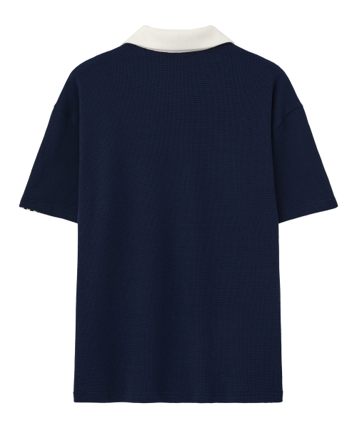 RAIMENT(レイメント)の「エッセンシャルトラックワッフルカラー半袖Tシャツ_ネイビー(ポロシャツ・メンズ・その他・SMALL/MEDIUM/LARGE/X-LARGE)」の5枚目の写真