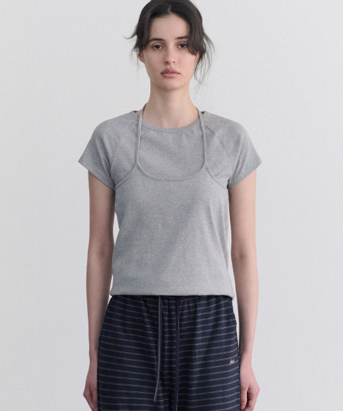 ANDNEEDS(アンドニーズ)の「Oster two way short sleeve (melange gray)(Tシャツ/カットソー・レディース・その他・FREE)」の3枚目の写真