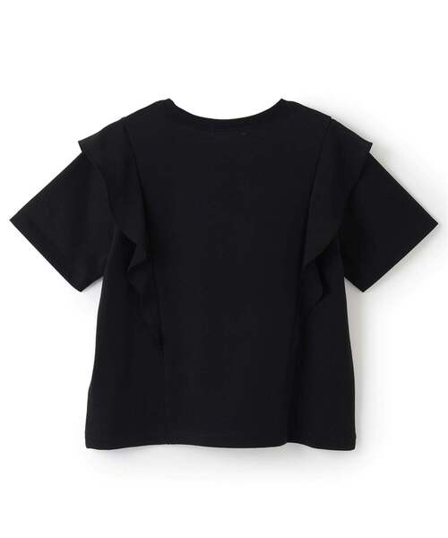 pom ponette junior(ポンポネットジュニア)の「【130cmあり】【UVカット・遮熱・接触冷感】ラッフルグラフィックTシャツ(Tシャツ/カットソー・キッズ・ブラック/アイボリー・L:160cm/S:140cm/LL(165cm)/M:150cm/130cm)」の3枚目の写真
