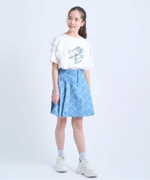 pom ponette junior(ポンポネットジュニア)の「【130cmあり】【UVカット・遮熱・接触冷感】ラッフルグラフィックTシャツ(Tシャツ/カットソー・キッズ・ブラック/アイボリー・L:160cm/S:140cm/LL(165cm)/M:150cm/130cm)」の17枚目の写真