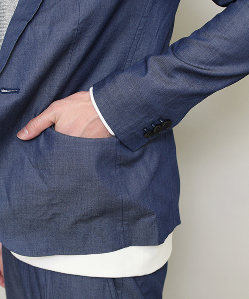 Lui's（ルイス）の「Lui's(ルイス) デニムジャケット（テーラードジャケット・メンズ・インディゴブルー/ブルー・LARGE/SMALL/MEDIUM）」の5枚目の写真