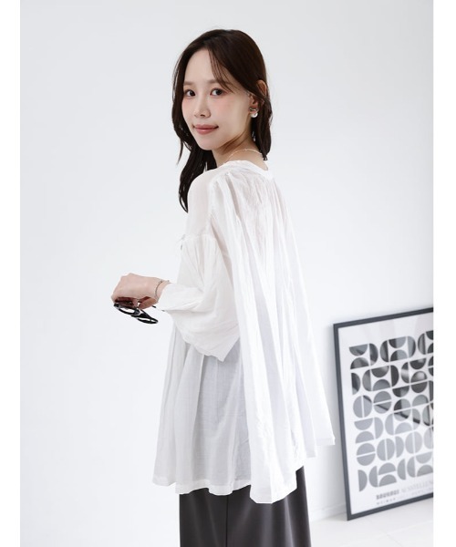 fifth（フィフス）の「前後2wayギャザーチュニック（シャツ/ブラウス・レディース・ホワイト/ブラック・M）」の13枚目の写真