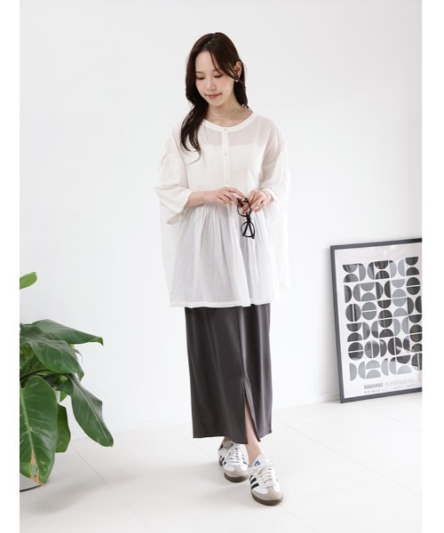fifth（フィフス）の「前後2wayギャザーチュニック（シャツ/ブラウス・レディース・ホワイト/ブラック・M）」の16枚目の写真