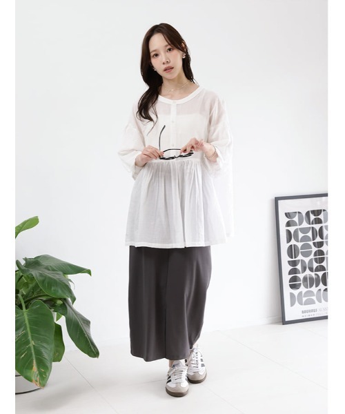 fifth（フィフス）の「前後2wayギャザーチュニック（シャツ/ブラウス・レディース・ホワイト/ブラック・M）」の17枚目の写真