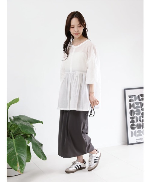 fifth（フィフス）の「前後2wayギャザーチュニック（シャツ/ブラウス・レディース・ホワイト/ブラック・M）」の18枚目の写真