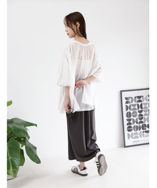 fifth（フィフス）の「前後2wayギャザーチュニック（シャツ/ブラウス・レディース・ホワイト/ブラック・M）」の19枚目の写真
