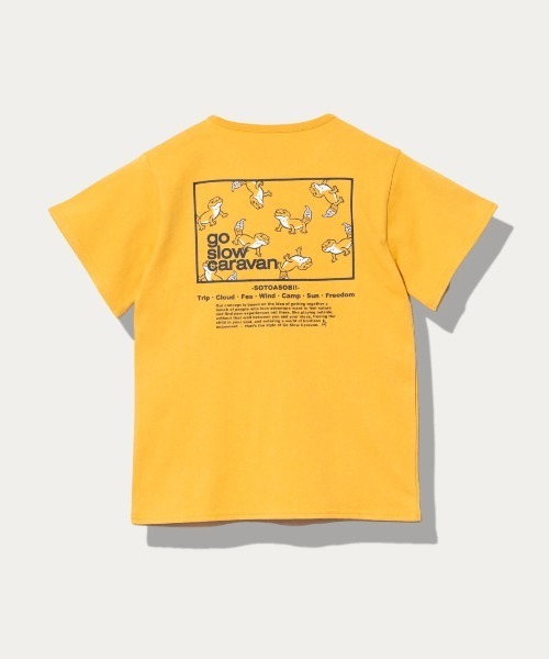 go slow caravan（ゴースローキャラバン）の「USA/C スクエアLOGO バックプリント TEE【KIDS】（Tシャツ/カットソー・キッズ・アイボリー/イエロー・140cm/120cm/100cm）」の2枚目の写真