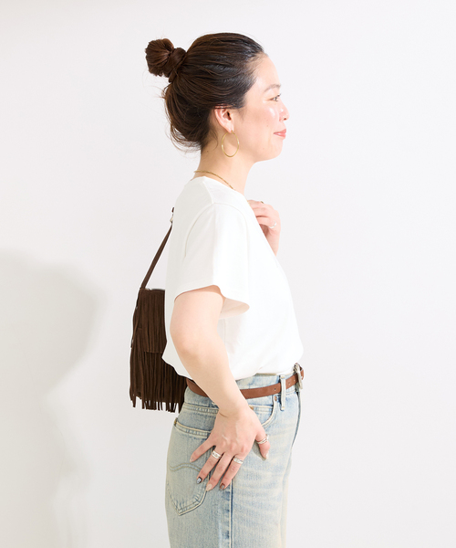 B.C STOCK(ベーセーストック)の「《追加4》ウォッシャブル / 接触冷感 / スムースワンポイントロゴTEE(Tシャツ/カットソー・レディース・ホワイト/ブラック系その他/ブラウン・FREE)」の21枚目の写真