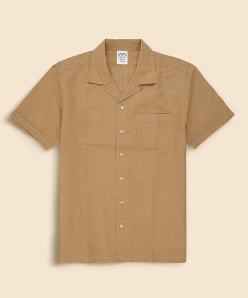 BROOKS BROTHERS(ブルックスブラザーズ)の「コットン/リネン キャンプシャツ(シャツ/ブラウス・メンズ・ネイビー/カーキ・LARGE/MEDIUM/X-LARGE/SMALL)」の2枚目の写真