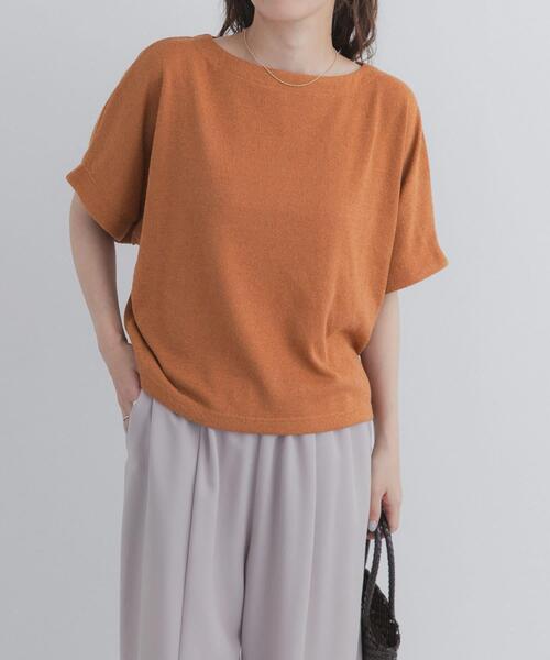 URBAN RESEARCH DOORS(アーバンリサーチドアーズ)の「ラフインレイ袖タックプルオーバー(Tシャツ/カットソー・レディース・ブルー/ナチュラル/キャメル・FREE)」の3枚目の写真
