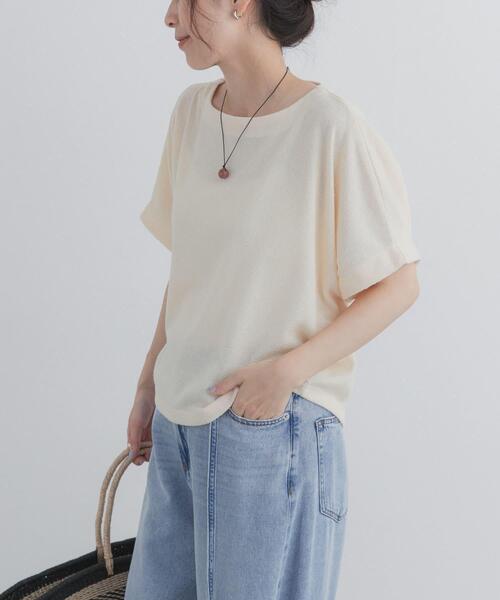 URBAN RESEARCH DOORS(アーバンリサーチドアーズ)の「ラフインレイ袖タックプルオーバー(Tシャツ/カットソー・レディース・ブルー/ナチュラル/キャメル・FREE)」の4枚目の写真