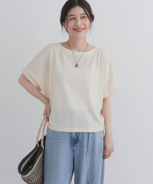 URBAN RESEARCH DOORS(アーバンリサーチドアーズ)の「ラフインレイ袖タックプルオーバー(Tシャツ/カットソー・レディース・ブルー/ナチュラル/キャメル・FREE)」の9枚目の写真