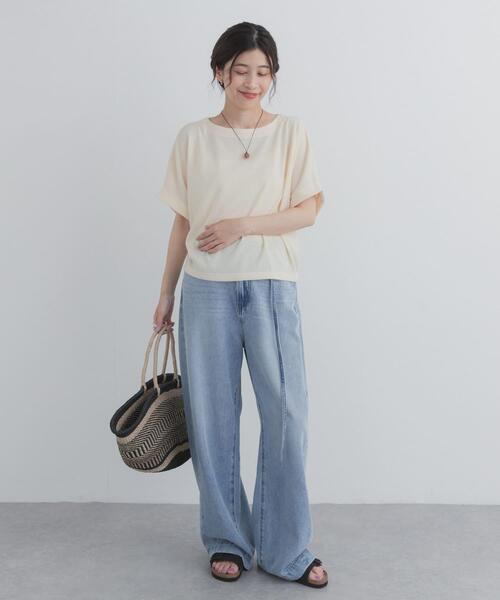 URBAN RESEARCH DOORS(アーバンリサーチドアーズ)の「ラフインレイ袖タックプルオーバー(Tシャツ/カットソー・レディース・ブルー/ナチュラル/キャメル・FREE)」の10枚目の写真
