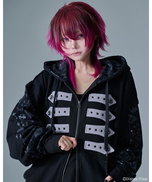 Gamchu(ガムチュ)の「『Gamchu/ガムチュ』シド&トイズ/切り替え総柄パーカー(パーカー・レディース・ブラック/ブラック×グレー・FREE)」の14枚目の写真