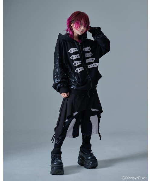 Gamchu(ガムチュ)の「『Gamchu/ガムチュ』シド&トイズ/切り替え総柄パーカー(パーカー・レディース・ブラック/ブラック×グレー・FREE)」の21枚目の写真
